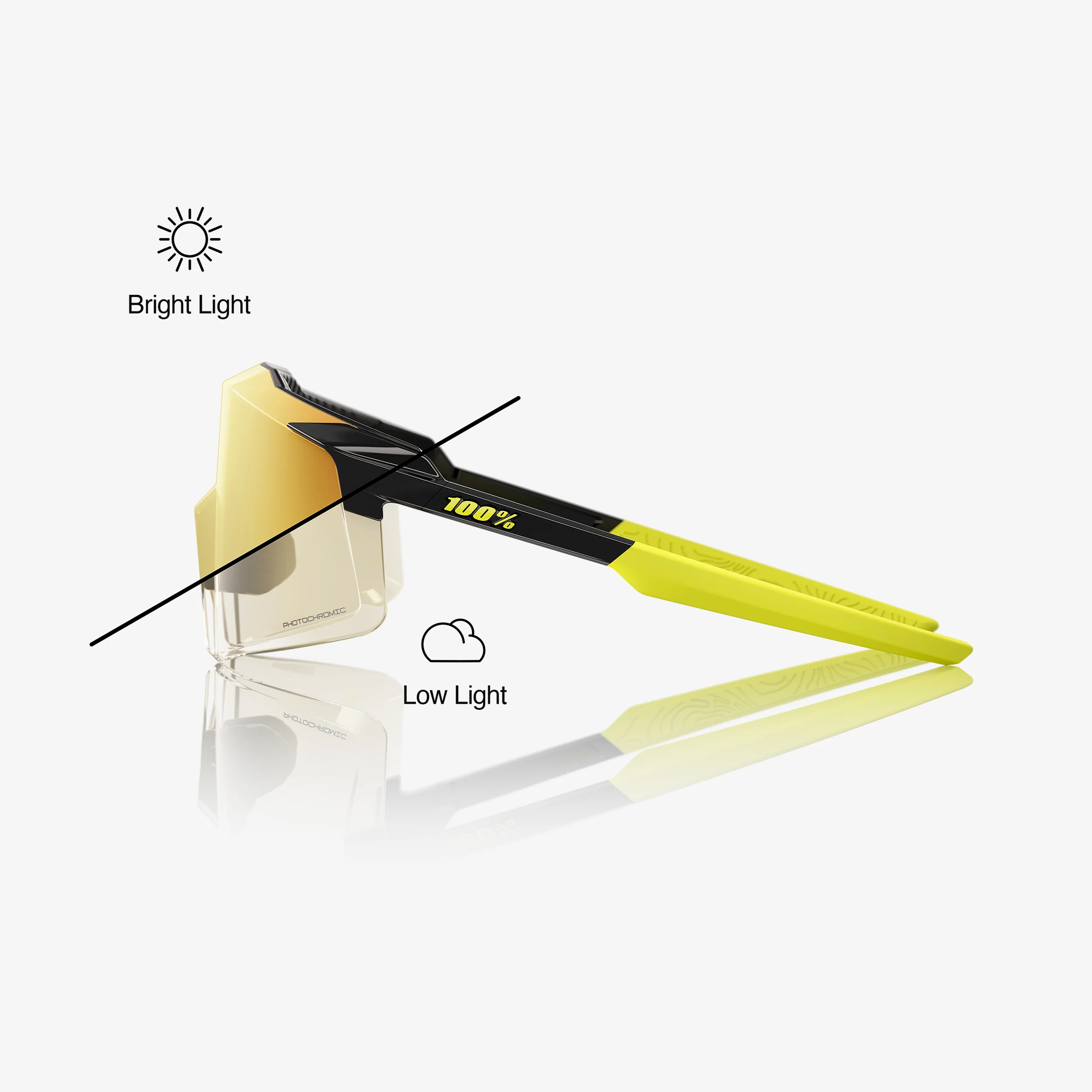 AEROCRAFT - Gloss Metallic Black - Gold Mirror Photochromic Lens - Image 3