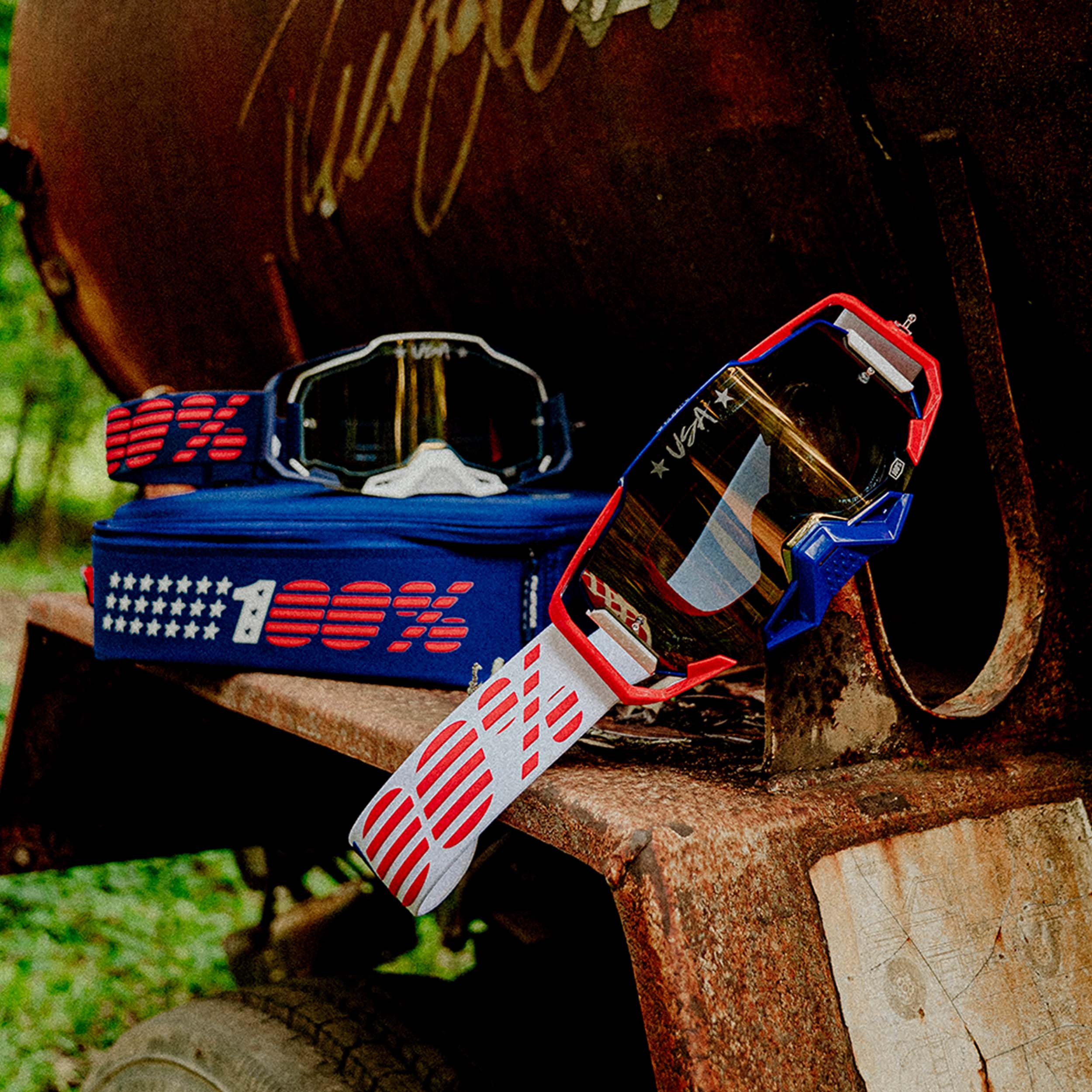 DUAL ARMEGA Patriot Pro Pack White/Navy True Gold Mirror - Image 3