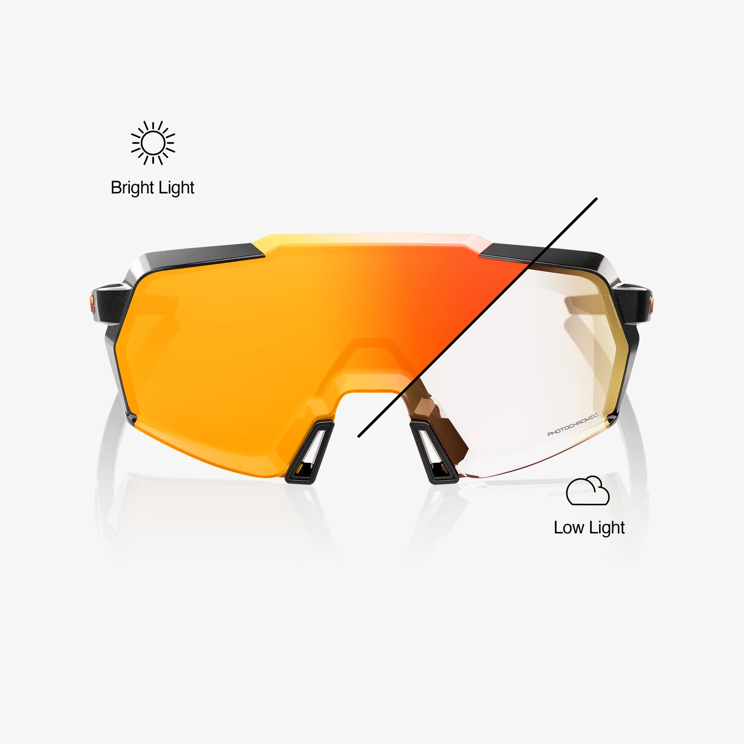 KORBIN - Gloss Metallic Black - Orange Flash Mirror Photochromic - Image 2
