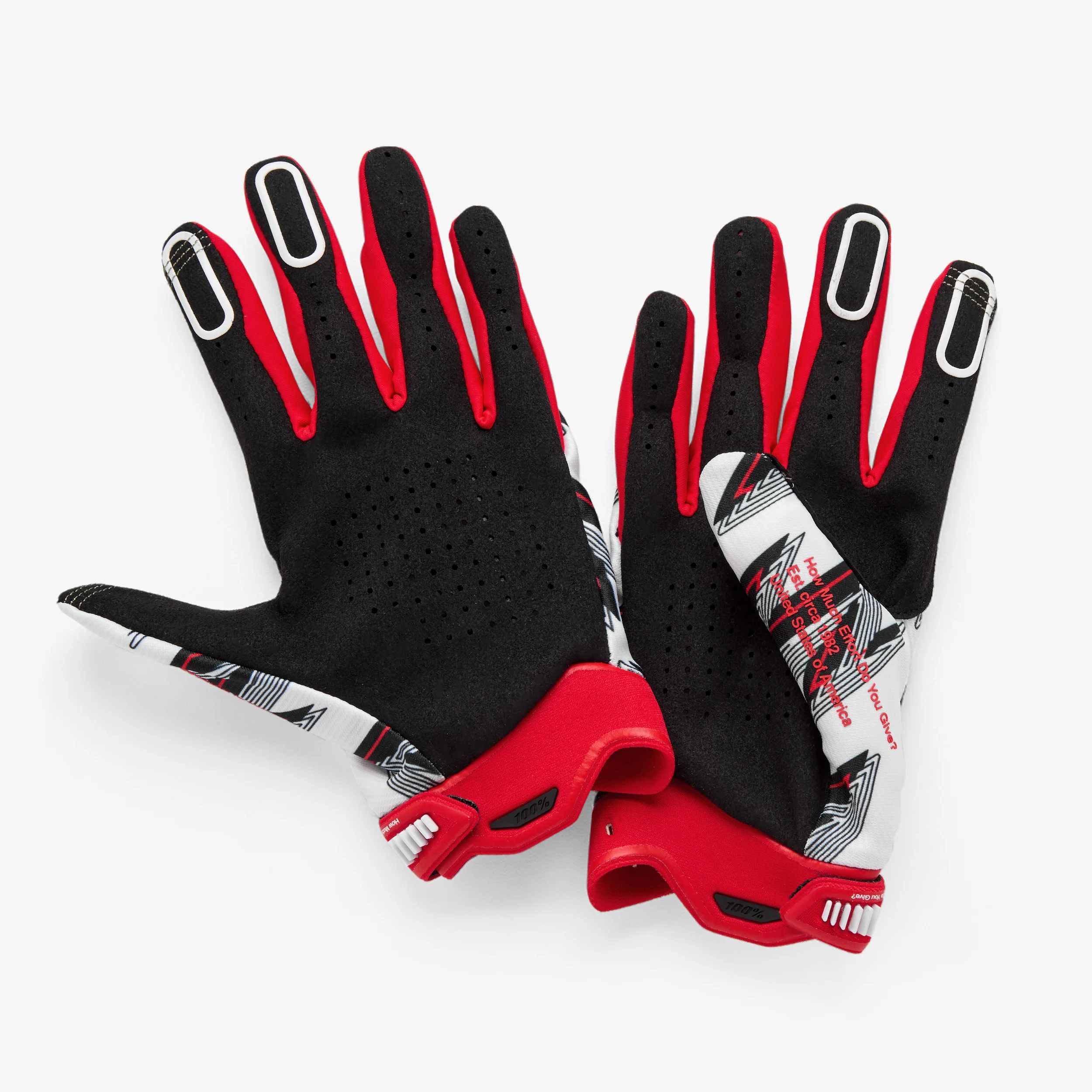 RIDEFIT Gloves White/Red - Image 2
