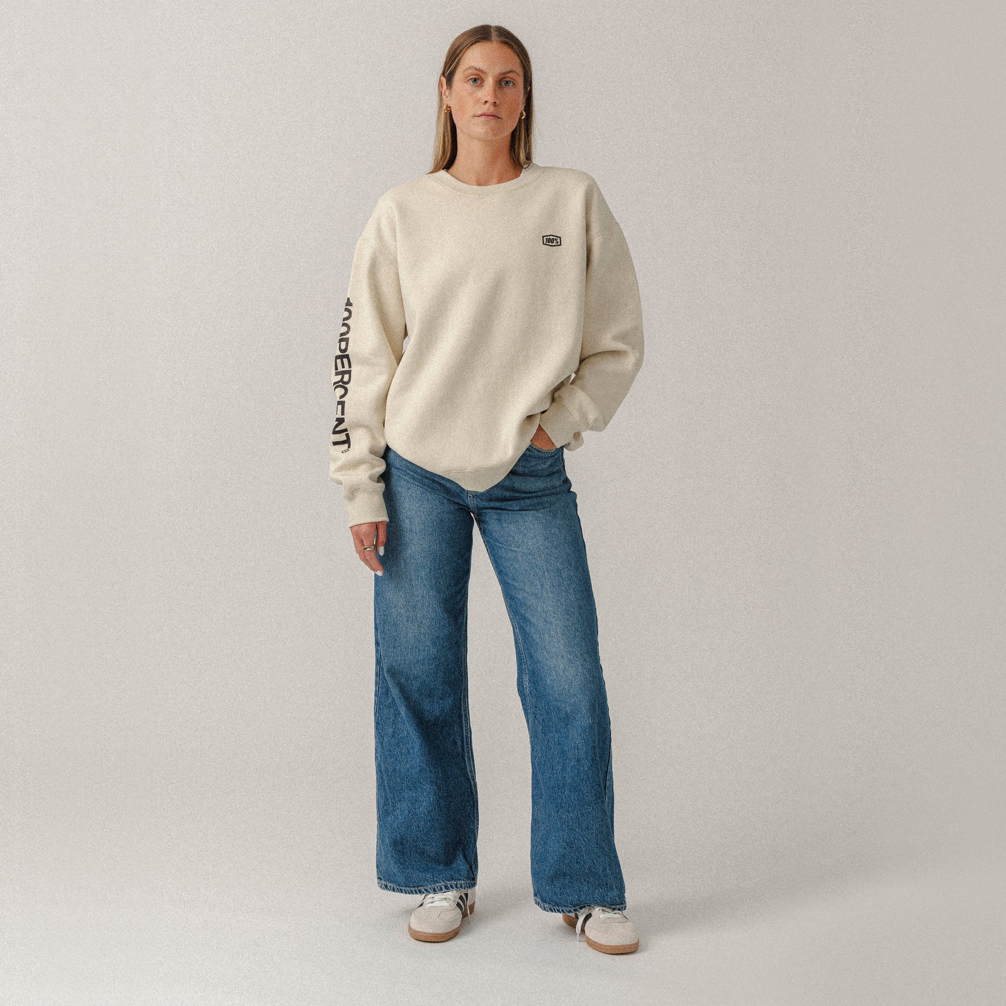 ROOTS Pullover Crewneck Fleece Bone - Image 2